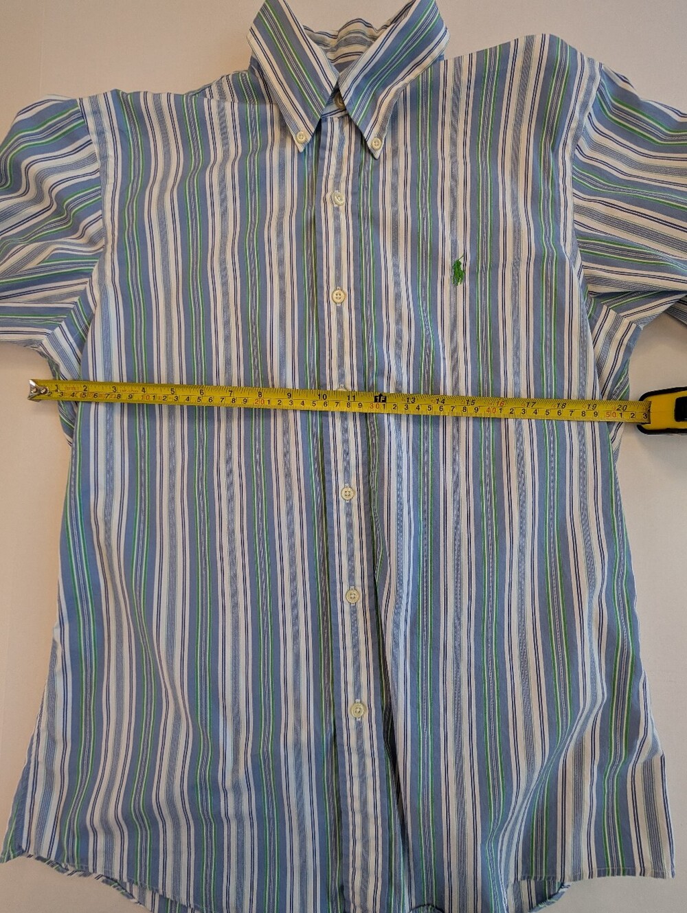 Ralph Lauren Blue White Green Striped Button-Down Shirt - Picture 11 of 11